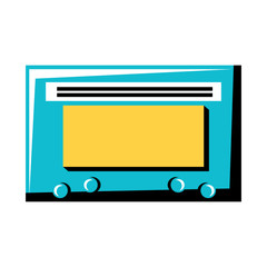 retro cassette icon over white background, colorful design. vector illustration