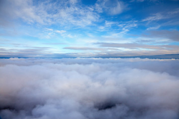 View from above clouds