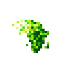 Fototapeta premium africa bitmap 8 bit tech logo vector icon