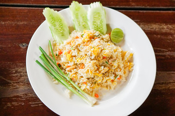 Crab meat fried rice, Thai seafood 