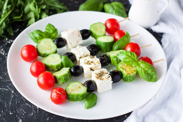 Greek salad skewers