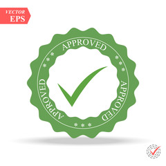 Approved Stamp Vector Over a White Background. Simple mark graphic design.