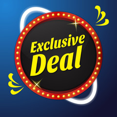 Exclusive Deals Vector Icon Button Design 