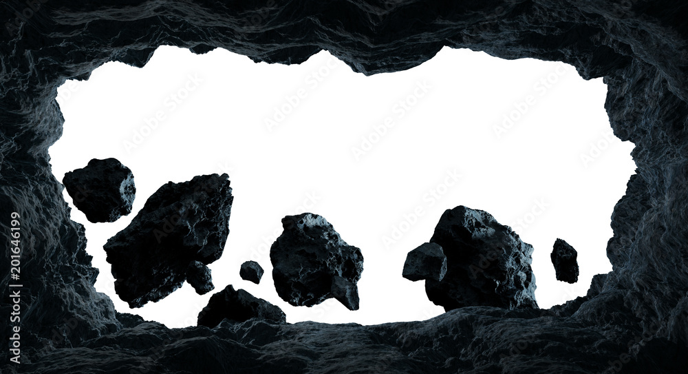 Fototapete asteroids flying close to planets 3d rendering elements of this image furnished by nasa