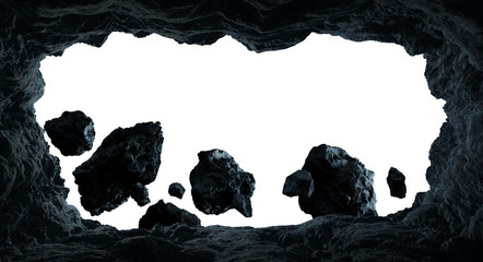 Naklejka premium Asteroids flying close to planets 3D rendering elements of this image furnished by NASA