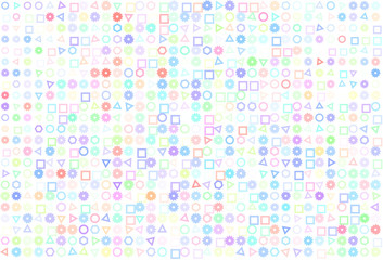 Fototapeta premium Abstract colored mixed shape pattern. Canvas, white, messy & cover.