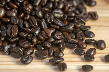 Coffe bean with wood background