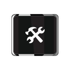 Fototapeta premium Hammer and Wrench icon. Vector Illustration