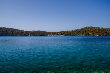 Fototapeta premium lake at mljiet, view of the lakes in mljet national park during summer. croatia