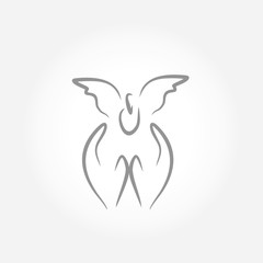 dove and hands line illustration peace icon