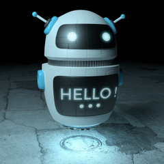 Futuristic digital chatbot 3D rendering