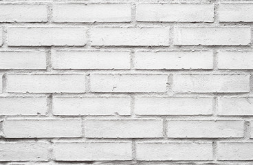 Loft styled white brick wall. Close - up.