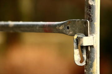 Steel scaffolding placed outside the high building for its renewal.
