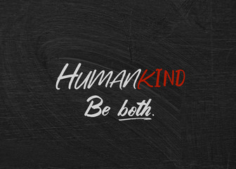 inspirational quote in red and white text on dusty black chalkboard