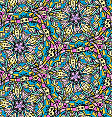 Seamless repeating pattern of mandalas