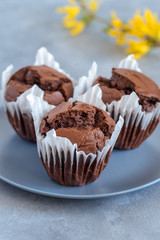 Muffin cakes with chocolate