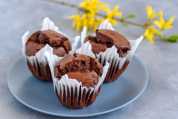 Muffin cakes with chocolate