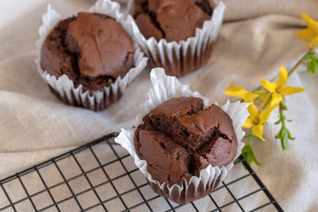 Muffin cakes with chocolate