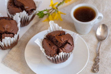 Muffin cakes with chocolate
