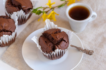 Muffin cakes with chocolate