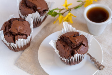 Muffin cakes with chocolate