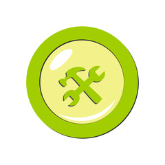 Obraz premium Hammer and Wrench icon. Vector Illustration