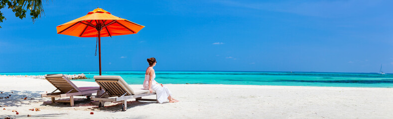 Young woman relaxing at beach