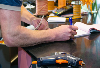 The seller writes an invoice.