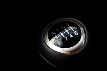 Manual transmission gearshift stick; Close-up view