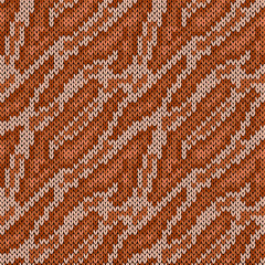 Seamless knitted brown camouflage pattern