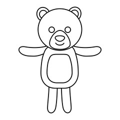 Obraz premium cute bear teddy toy children vector illustration outline
