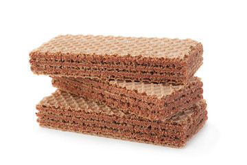 Brown wafers stick on white