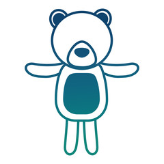 cute bear teddy toy children vector illustration degraded color