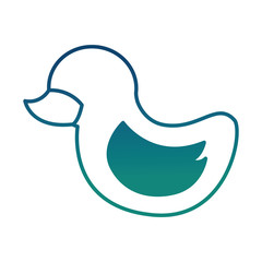 duck rubber toy children image vector illustration degraded color