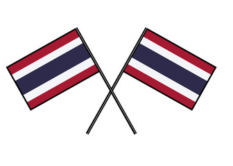 Fototapeta premium Flag of Thailand. Stylization of national banner. Simple vector illustration with two flags.