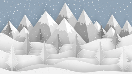 Fototapeta premium Winter Forest Background
