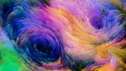 Fotobehang Mix van kleuren Evoluerende kleurrijke verf