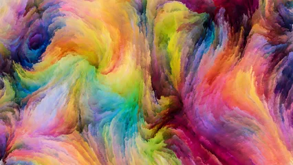 Papier Peint Lavable Mélange de couleurs Pétales de peinture colorée