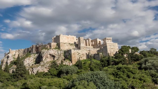 propylaea of acropolis time lapse