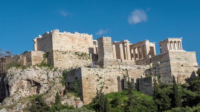 propylaea of acropolis time lapse