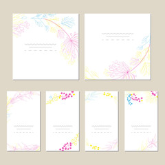 Set of artistic universal cards.