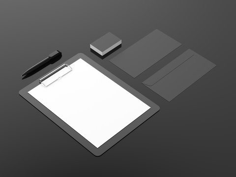 Mock-up for corporate identity. 3D rendering