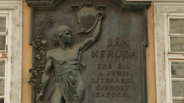 Jan Neruda commemorative plaque