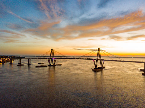 Atardecer en el rio parana 