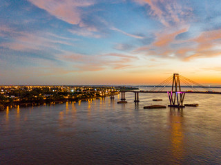 Atardecer en el rio parana 