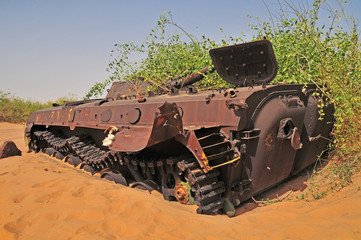 Libyan army quipment  destroyed during  military conflict with Chad

