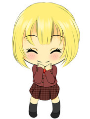 笑顔の女子生徒(ブロンドヘア)