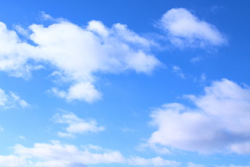 Naklejka na ściany i meble Beautiful blue sky and cumulus clouds. Background. Landscape.