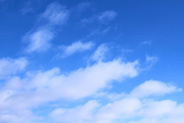Beautiful blue sky and cumulus clouds. Background. Landscape.