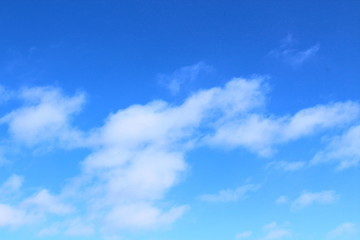 Naklejka na ściany i meble Beautiful blue sky and cumulus clouds. Background. Landscape.